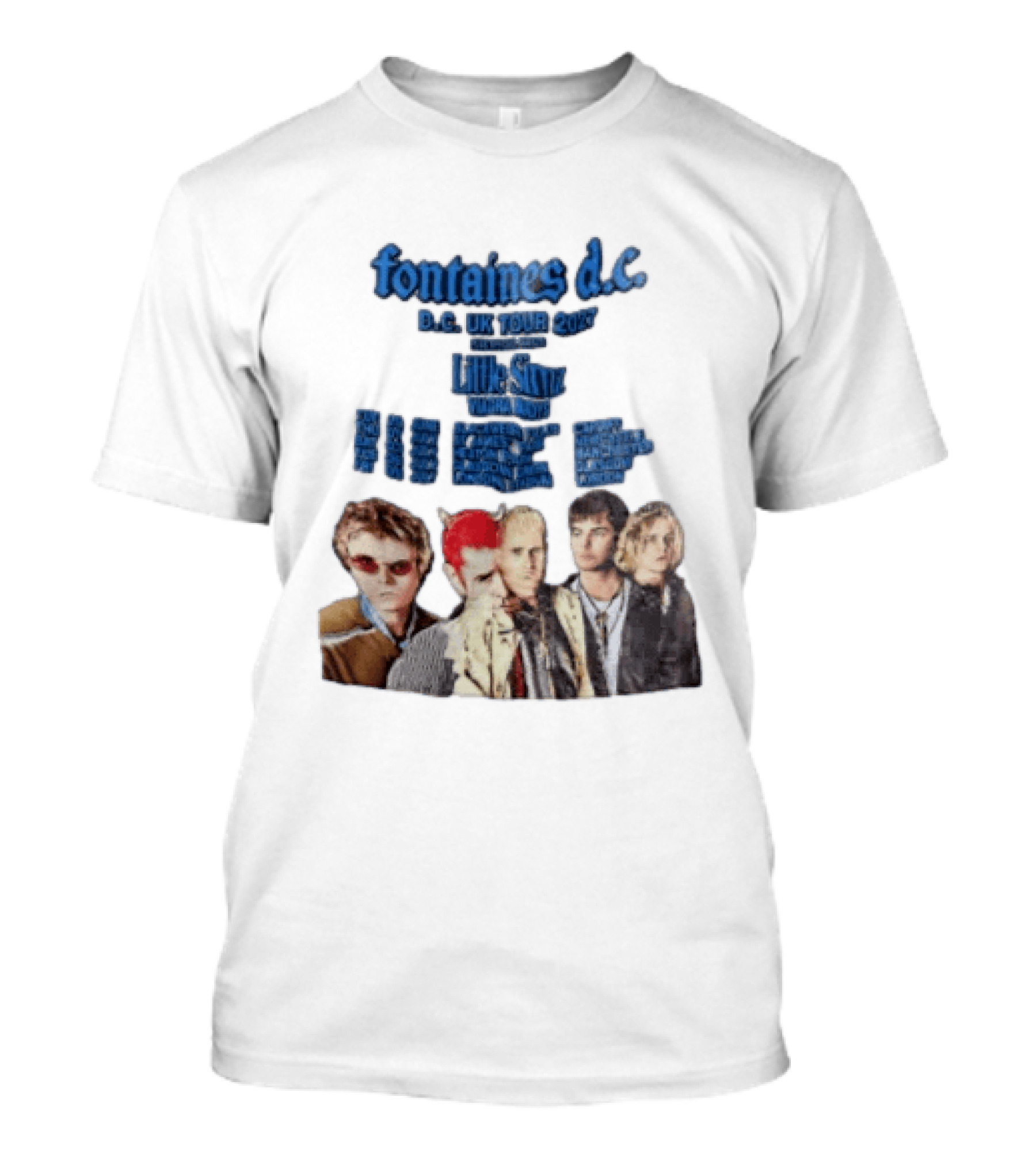 Fontaines D.C. UK Tour 2027 Summer Headline Tour Blue T-Shirt