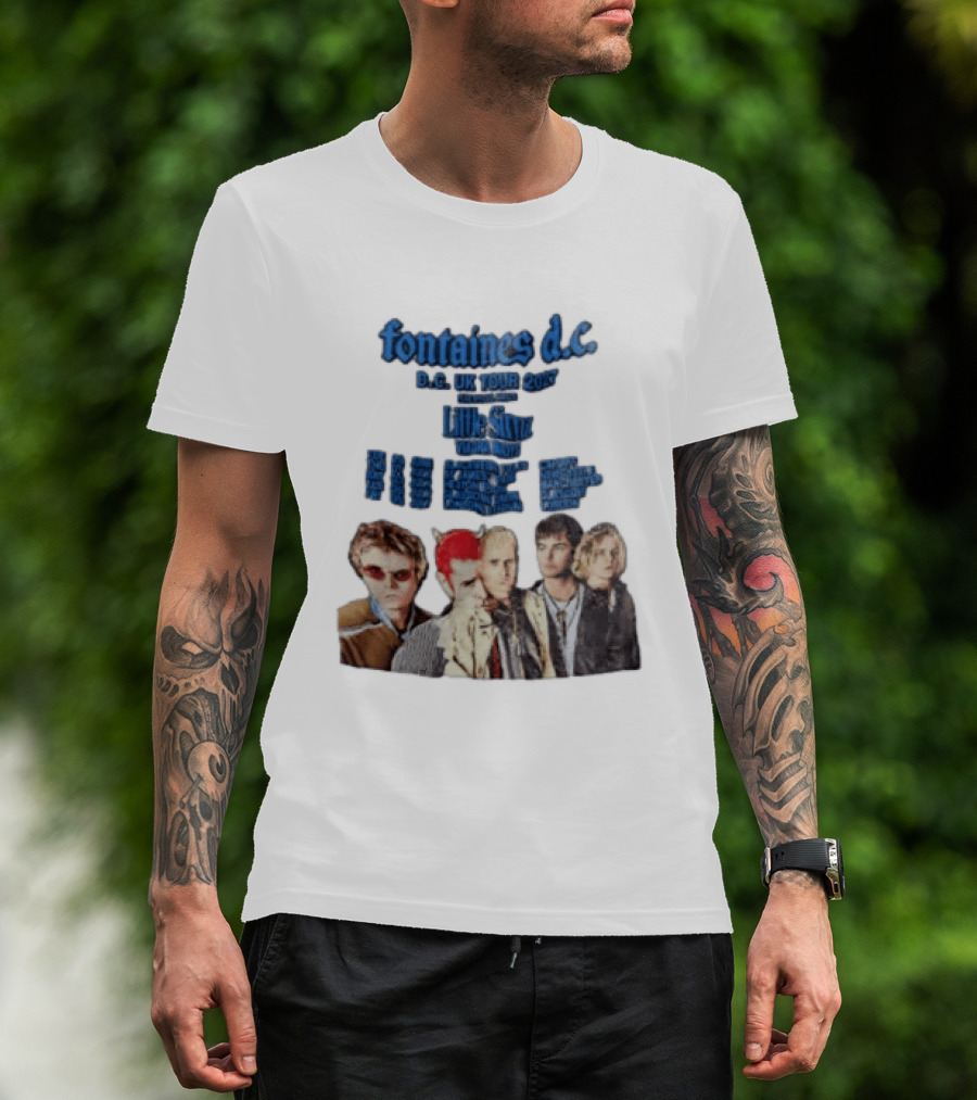 Fontaines D.C. UK Tour 2027 Summer Headline Tour Blue T-Shirt