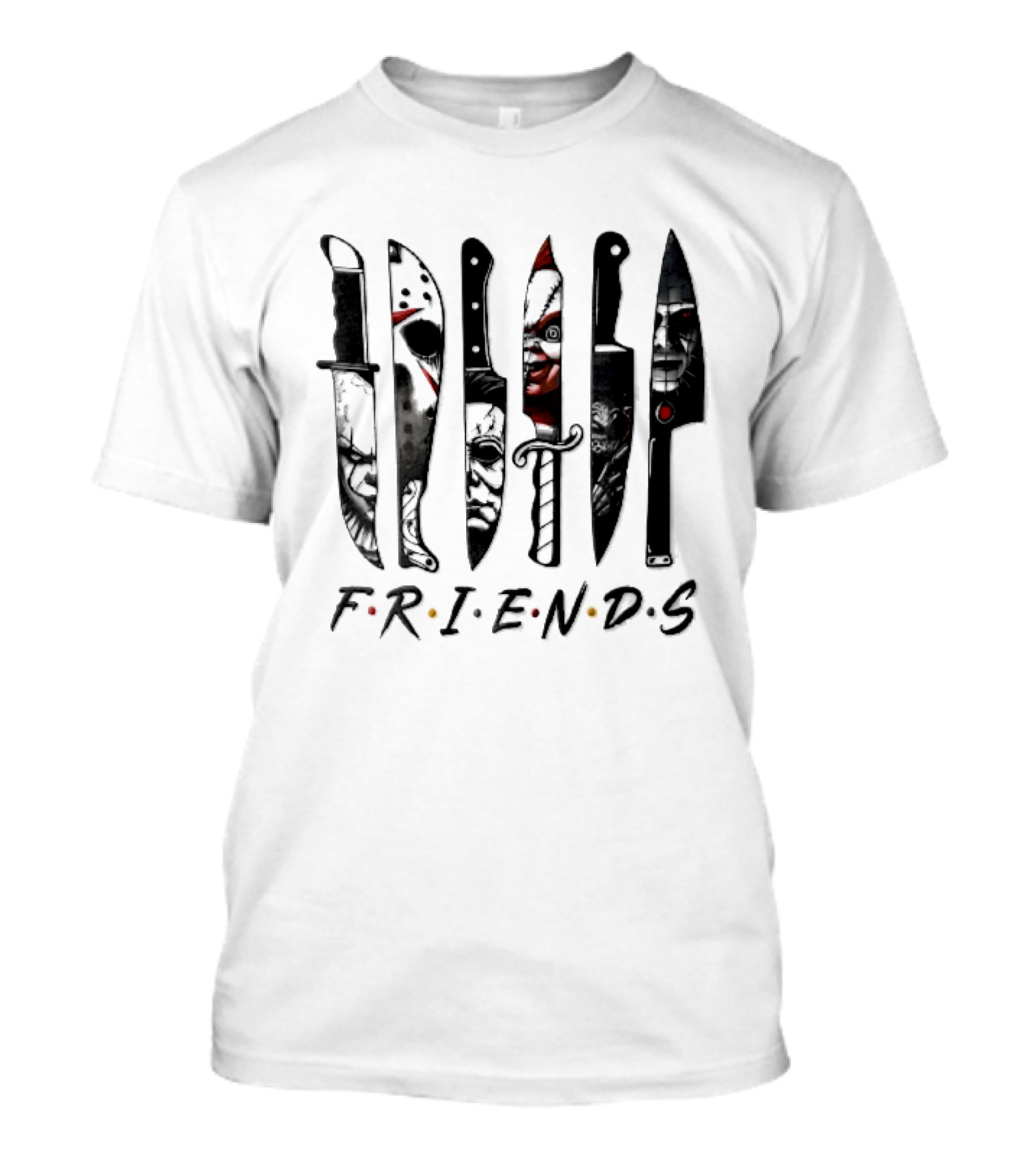 Friends Horror Movie Villains Knife Blades T-Shirt