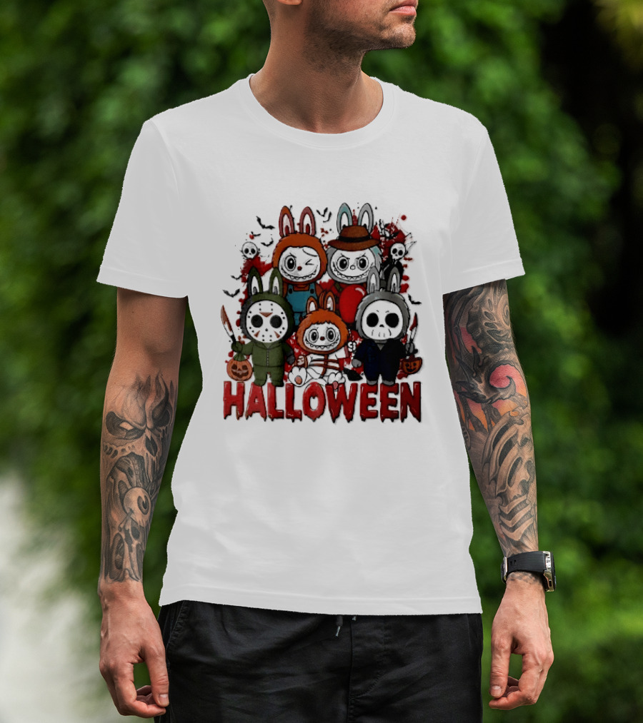 Halloween Cartoon Bunny Horror Characters Costumes Scary Masks T-Shirt