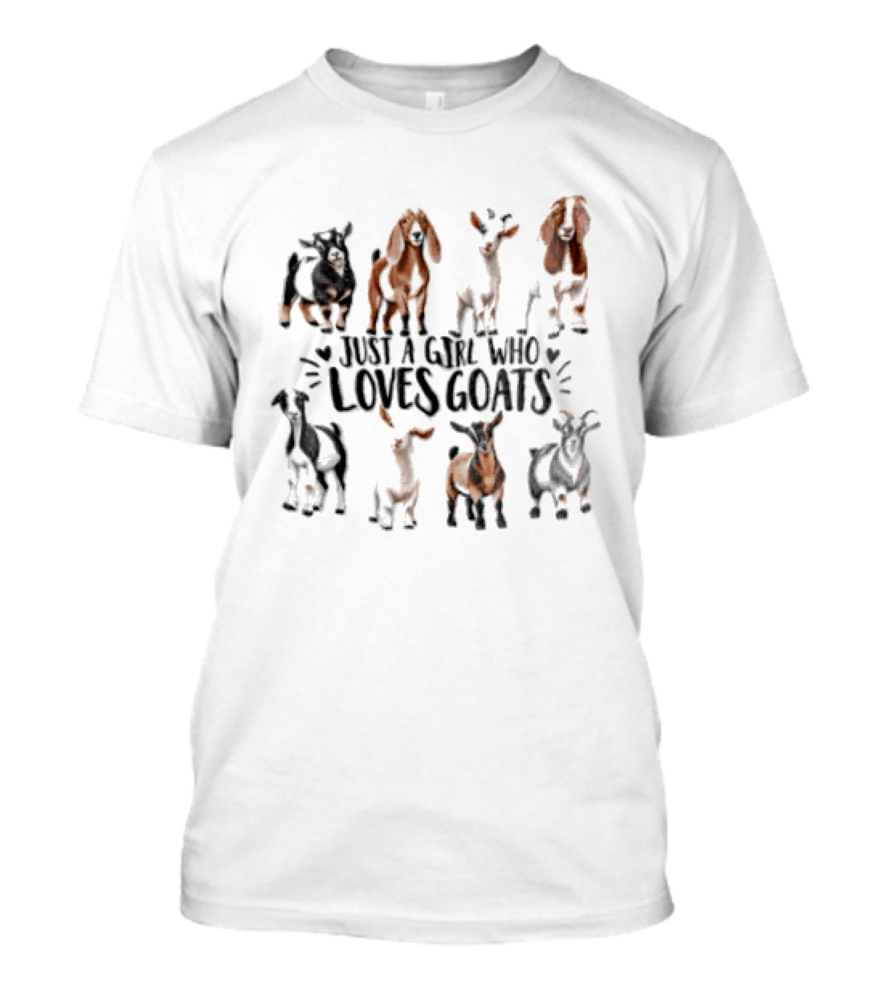 Just A Girl Who Loves Goats With Cute Goat Illustrations T-Shirt