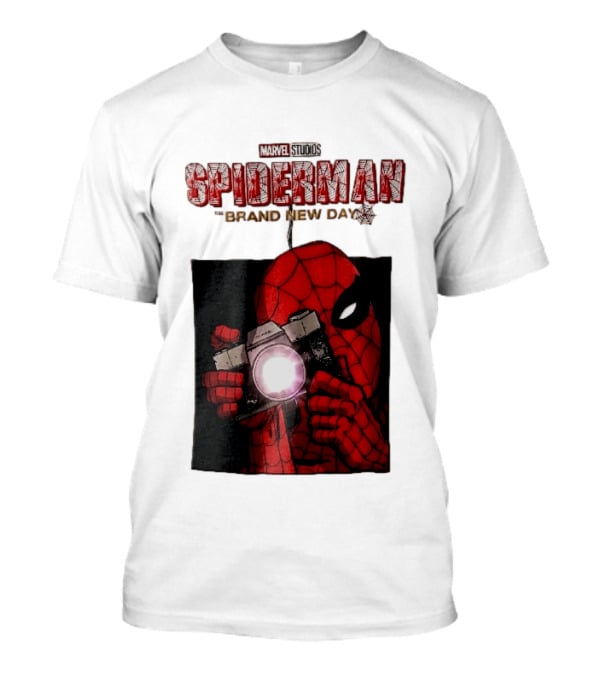 Marvel Studios Spiderman The Brand New Day Masked Hero Camera Flash T-Shirt
