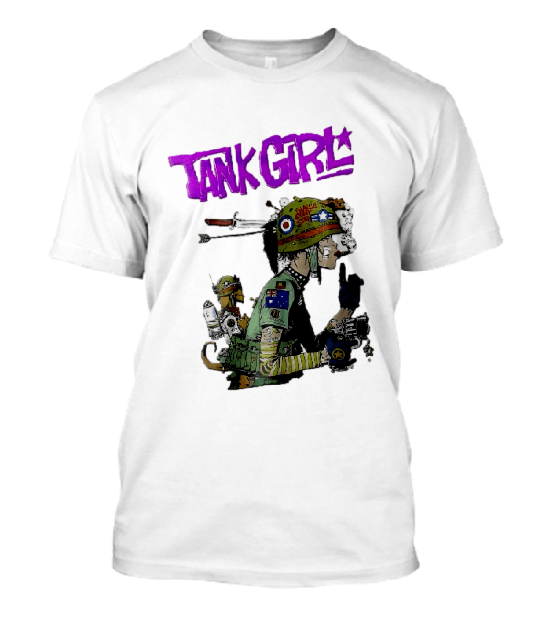 Tank Girl Charlie Dont Surf Punk Woman Helmet Gun Cigar Cartoon T-Shirt