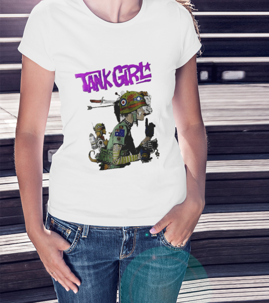 Tank Girl Charlie Dont Surf Punk Woman Helmet Gun Cigar Cartoon T-Shirt