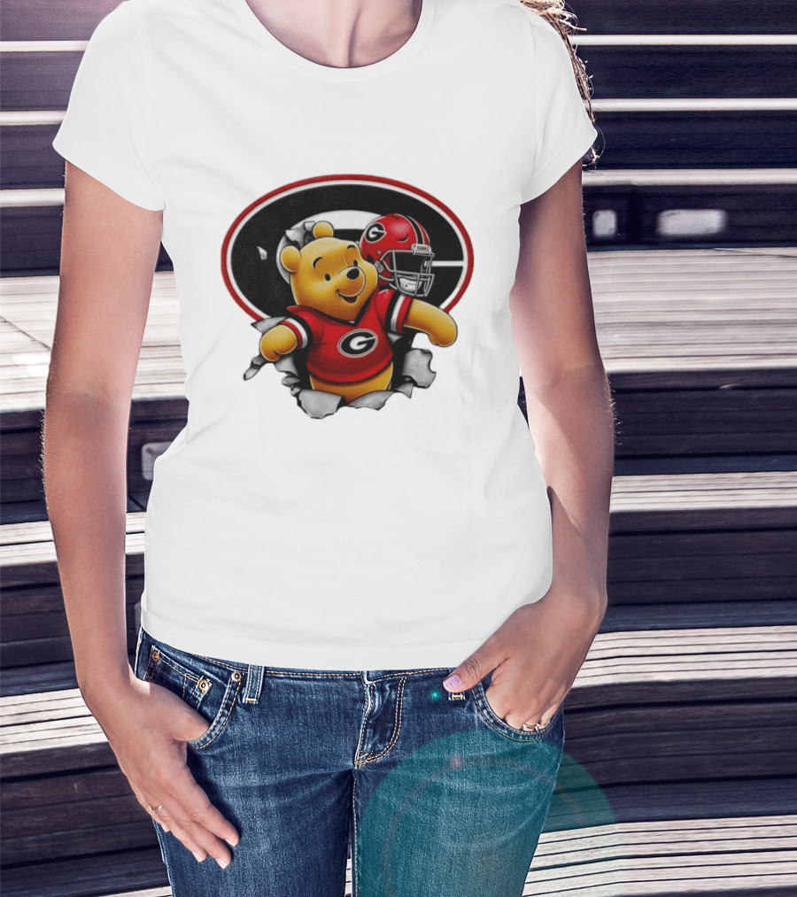 Winnie The Pooh Georgia Bulldogs Football Fan Gear T-Shirt
