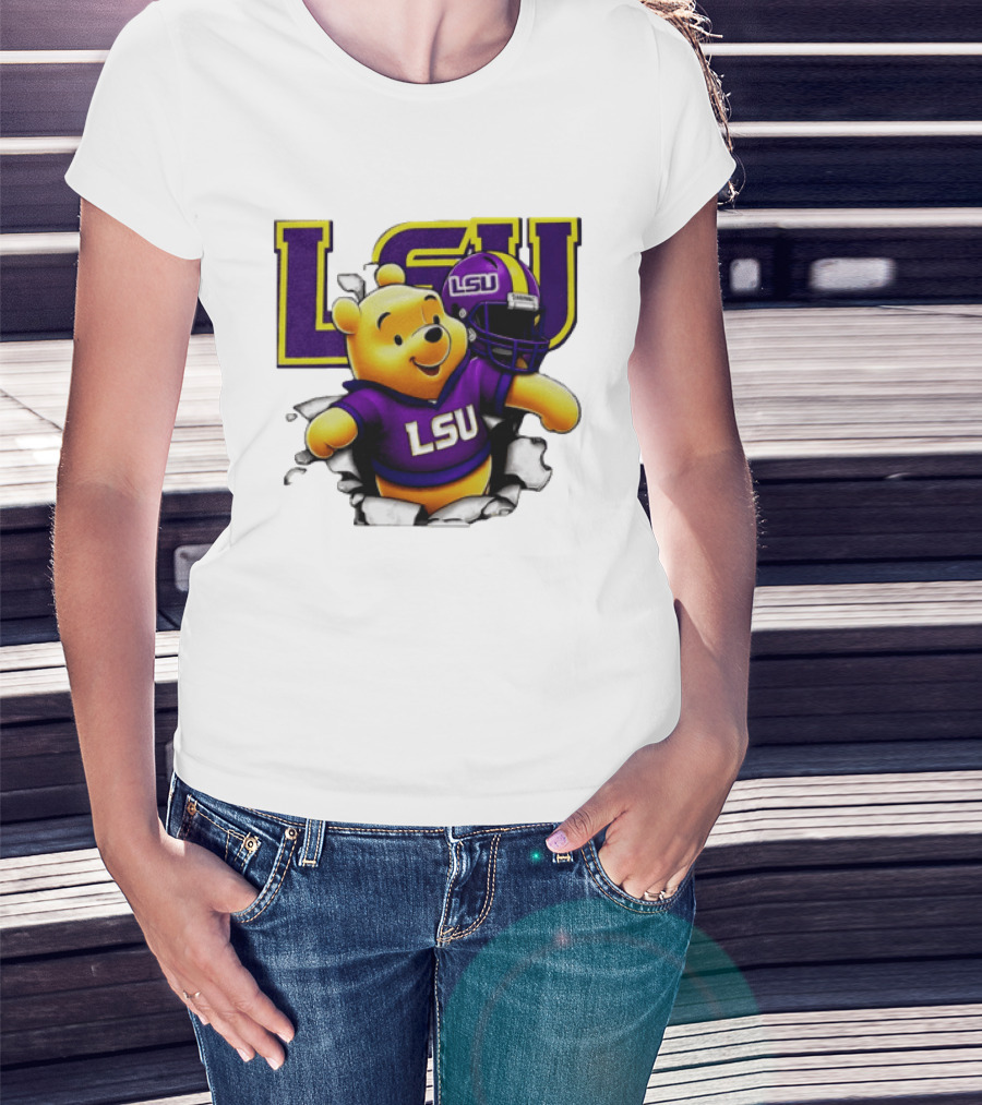 LSU Tigers Winnie The Pooh Football Team T-Shirt