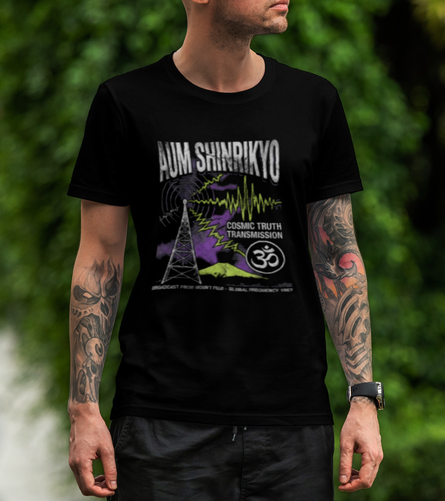Aum Shinrikyo Cosmic Truth Transmission Tower Om T-Shirt