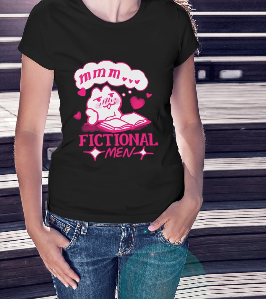 Fictional Men Mmm Hearts Cute Cartoon Reading T-Shirt