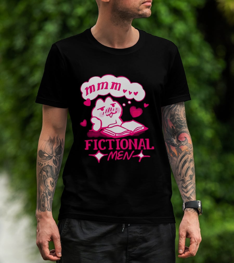 Fictional Men Mmm Hearts Cute Cartoon Reading T-Shirt