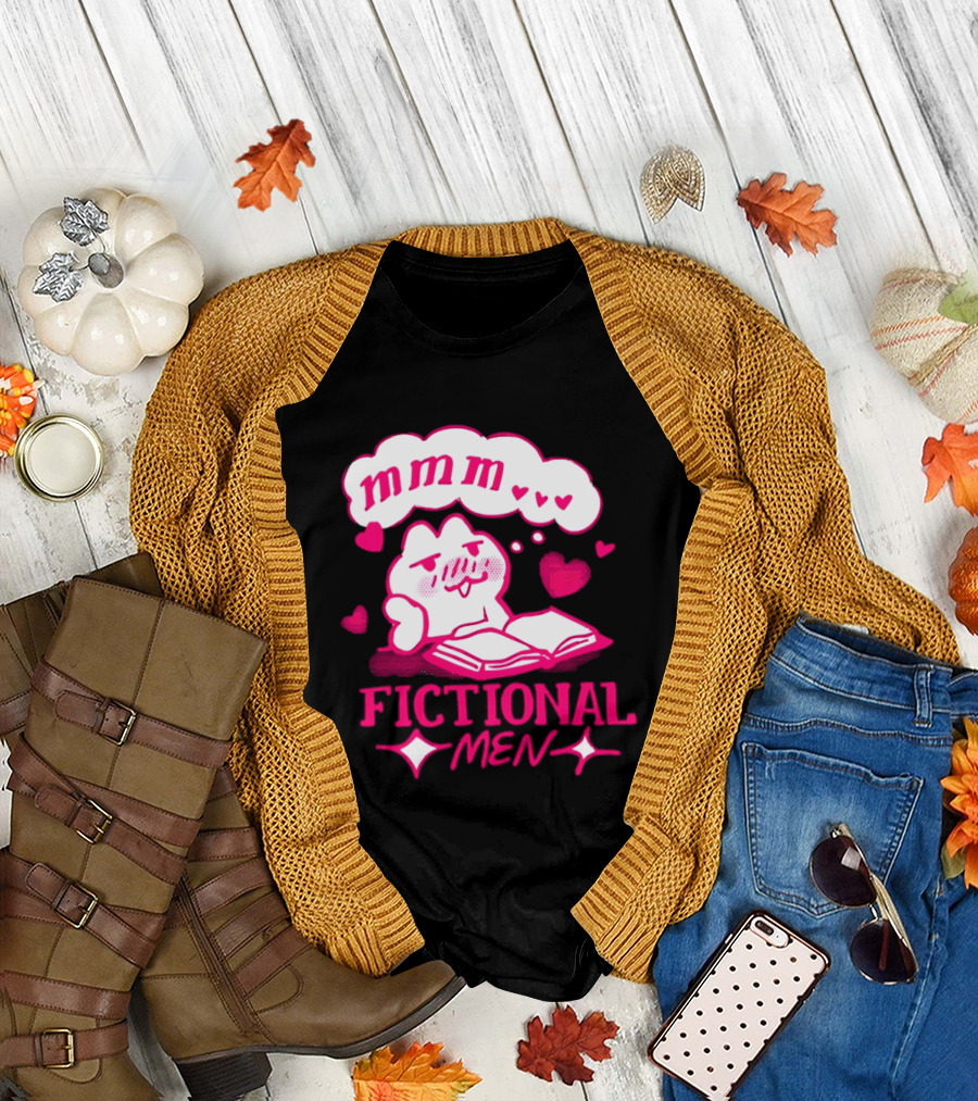 Fictional Men Mmm Hearts Cute Cartoon Reading T-Shirt