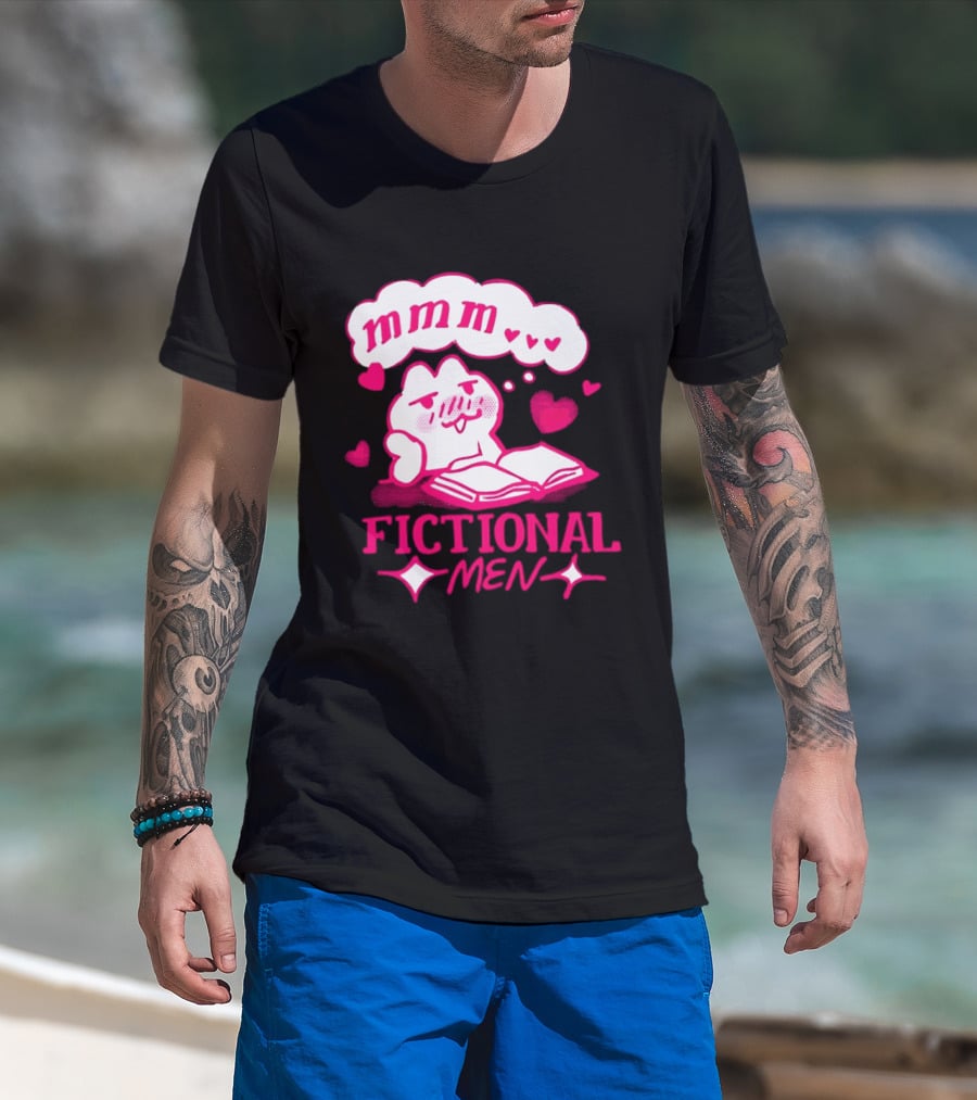 Fictional Men Mmm Hearts Cute Cartoon Reading T-Shirt