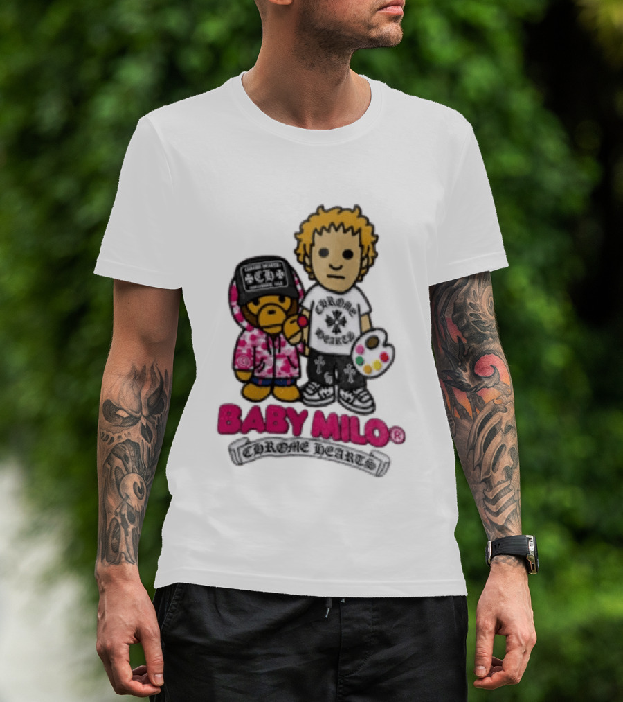 Baby Milo Chrome Hearts Collaboration Graphic Characters T-Shirt