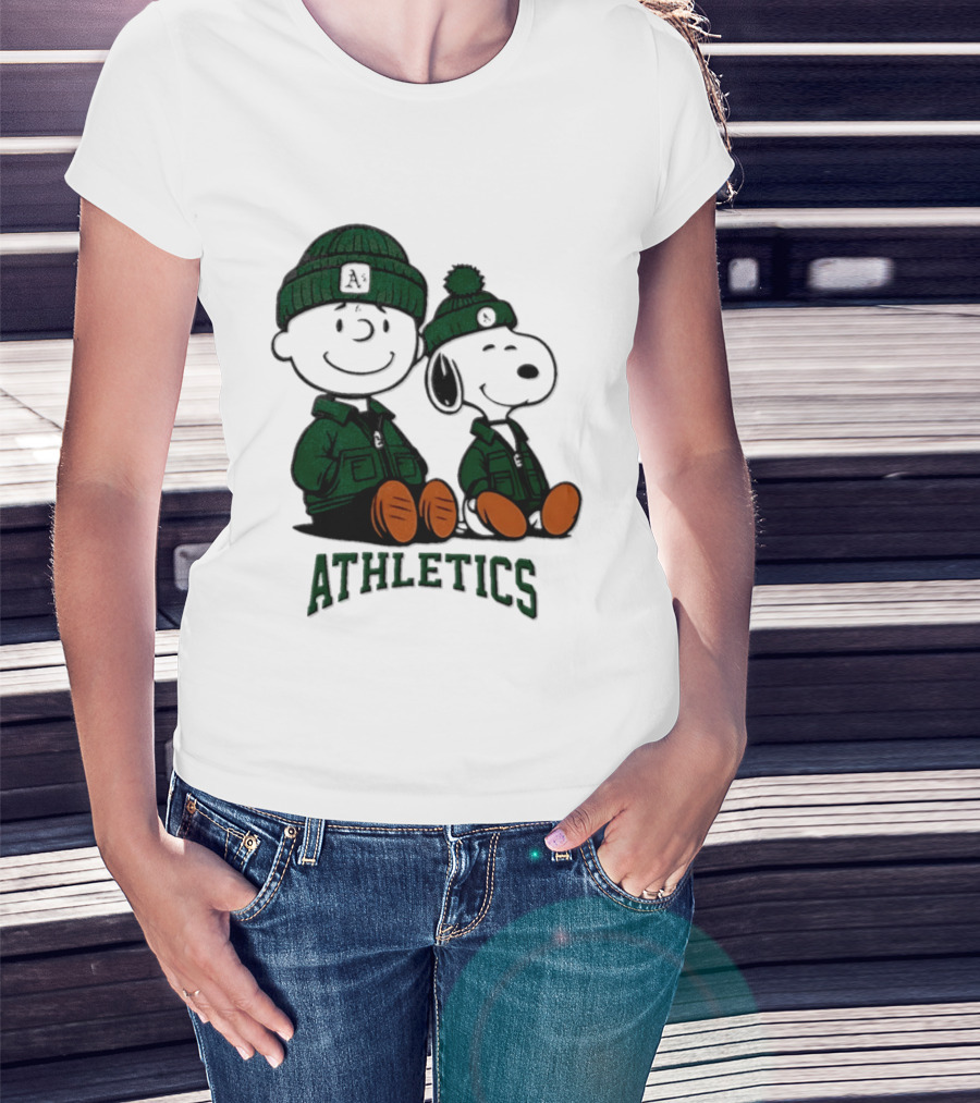 Charlie Brown Snoopy Athletics 2026 MLB Football T-Shirt