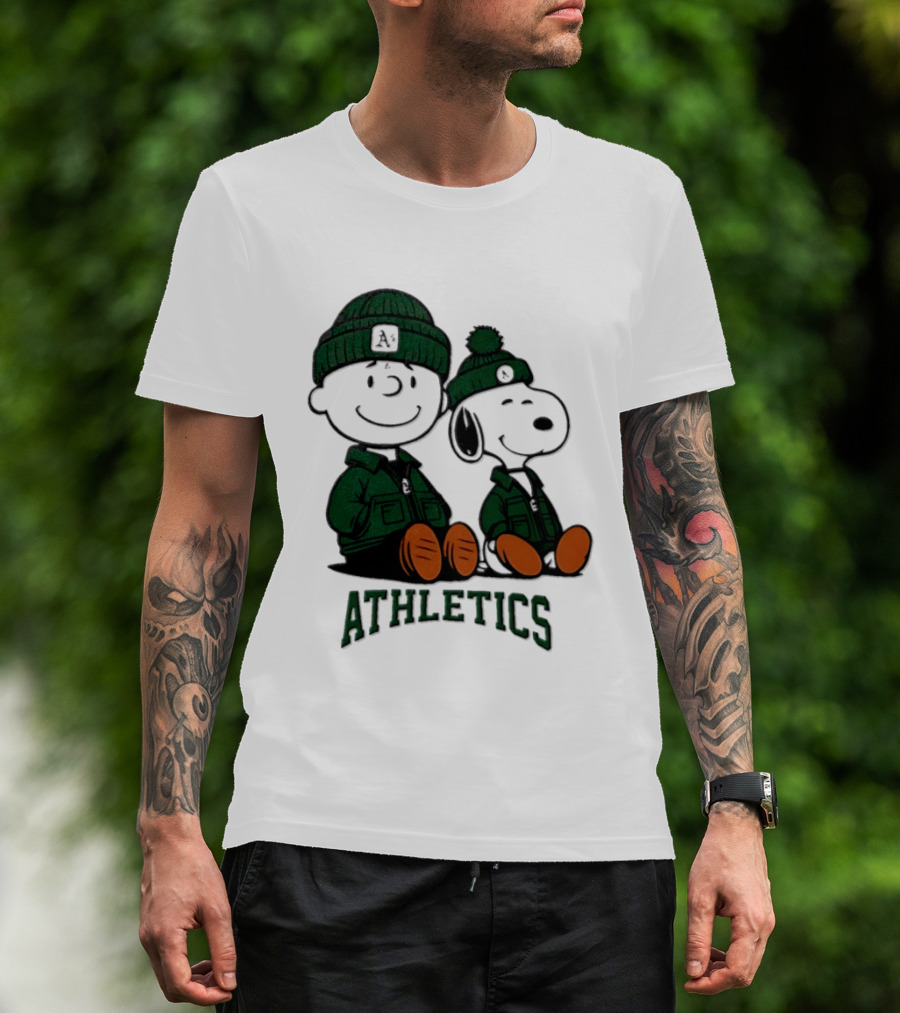 Charlie Brown Snoopy Athletics 2026 MLB Football T-Shirt