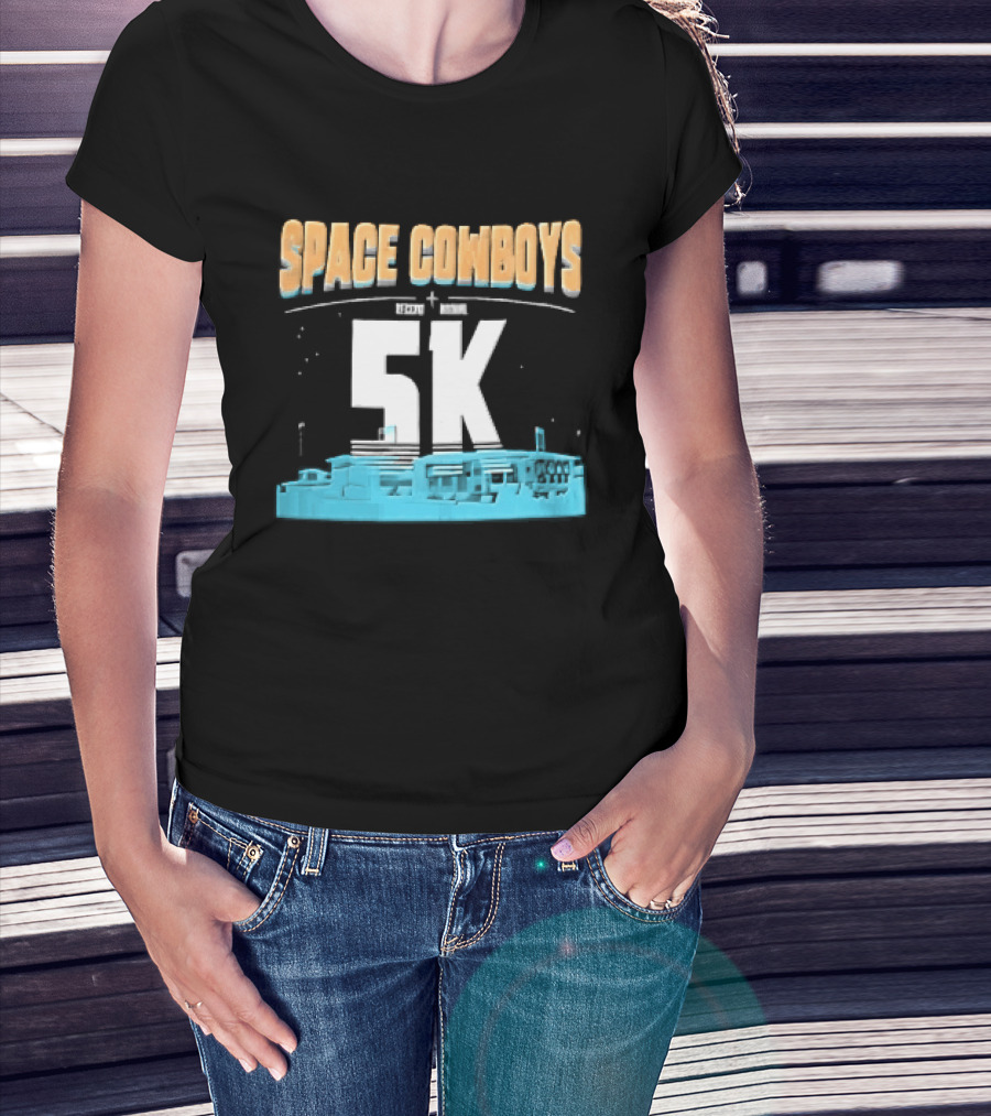 Space Cowboys 5k Cyan Ballpark Cityscape Night Stars T-Shirt