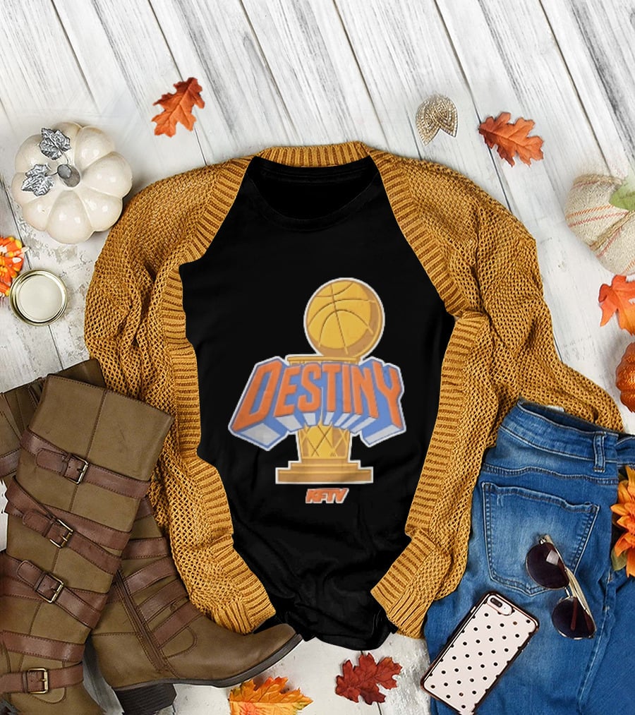 Destiny Gold Basketball Hoop Trophy Cartoon KFTV Orange Lettering T-Shirt