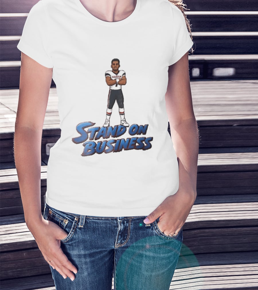 Houston Texans Stand On Business Football Player Number 7 Cartoon Caricature T-Shirt