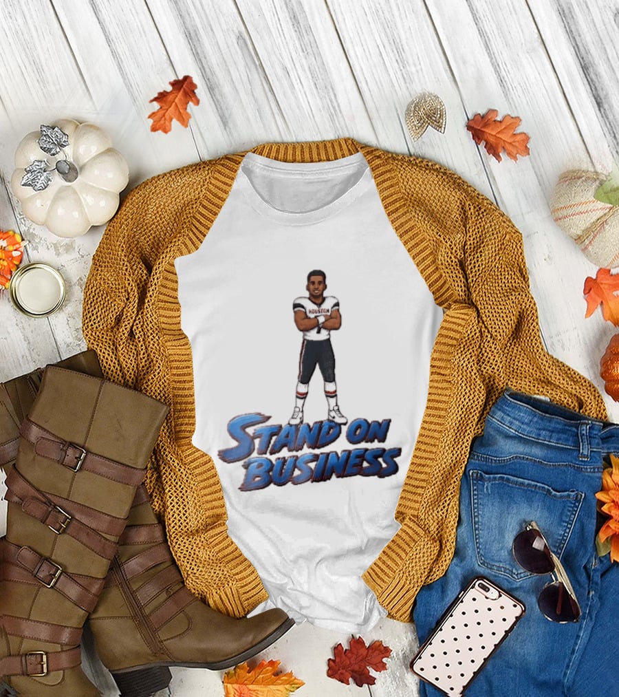 Houston Texans Stand On Business Football Player Number 7 Cartoon Caricature T-Shirt