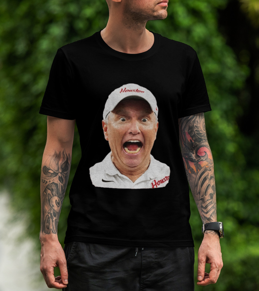Houston Coach Willie Fritz Screaming UH Cougars T-Shirt