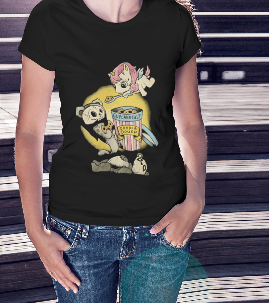 Cupcake Cult Cookie Dough Unicorn Skull Bear T-Shirt