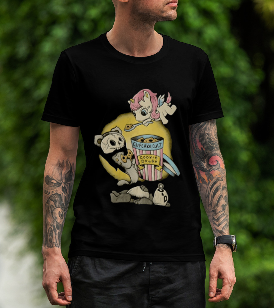 Cupcake Cult Cookie Dough Unicorn Skull Bear T-Shirt