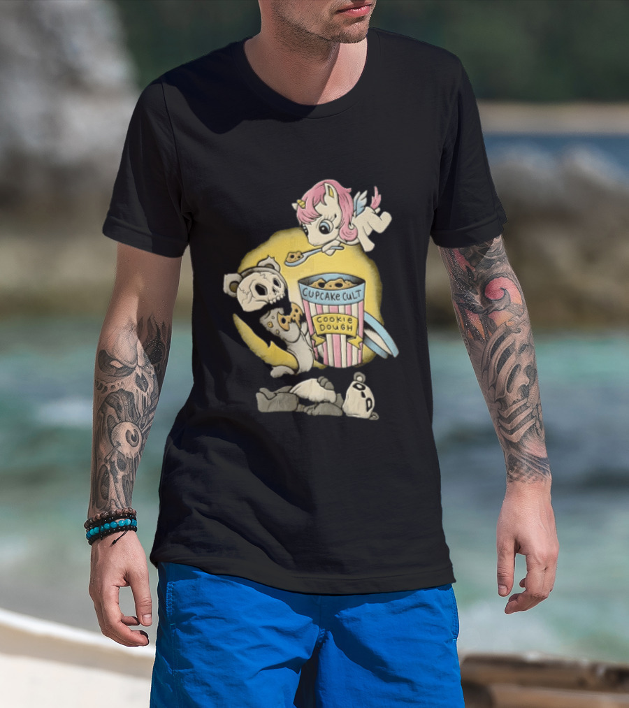 Cupcake Cult Cookie Dough Unicorn Skull Bear T-Shirt