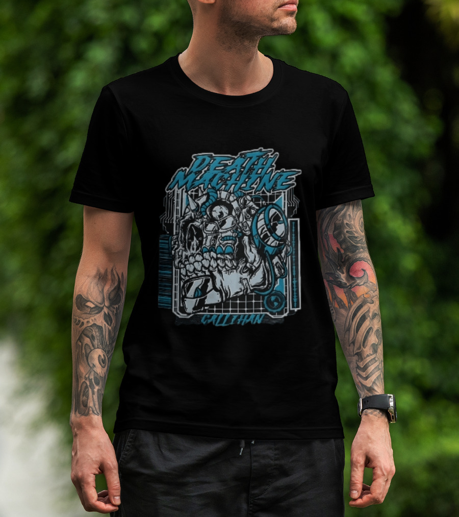 Death Machine Callihan Cyberpunk Skull Circuit Board T-Shirt