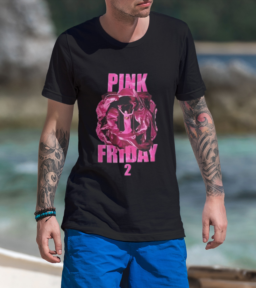 Pink Friday 2 Nicki Minaj Magenta Flowing Silk Fabric T-Shirt