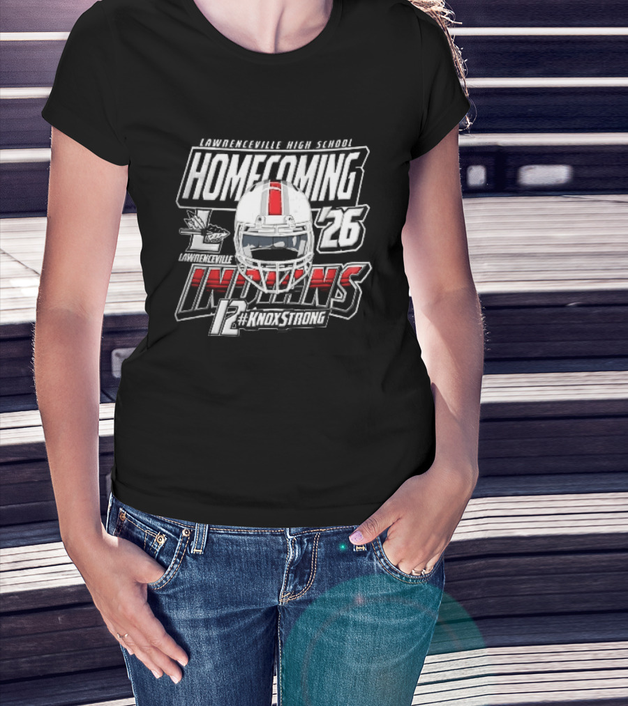 Lawrenceville Indians Knox Strong 12 Homecoming 26 Football Helmet T-Shirt