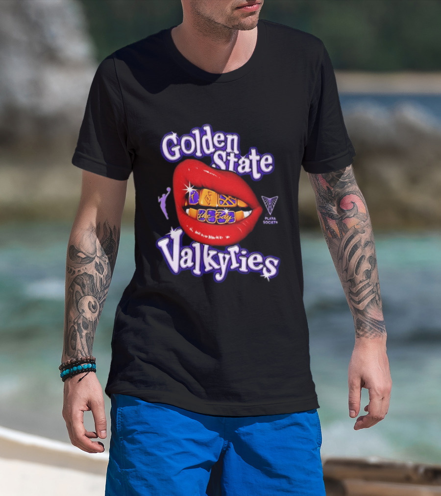 Golden State Valkyries The Bay Playa Society Lip T-Shirt