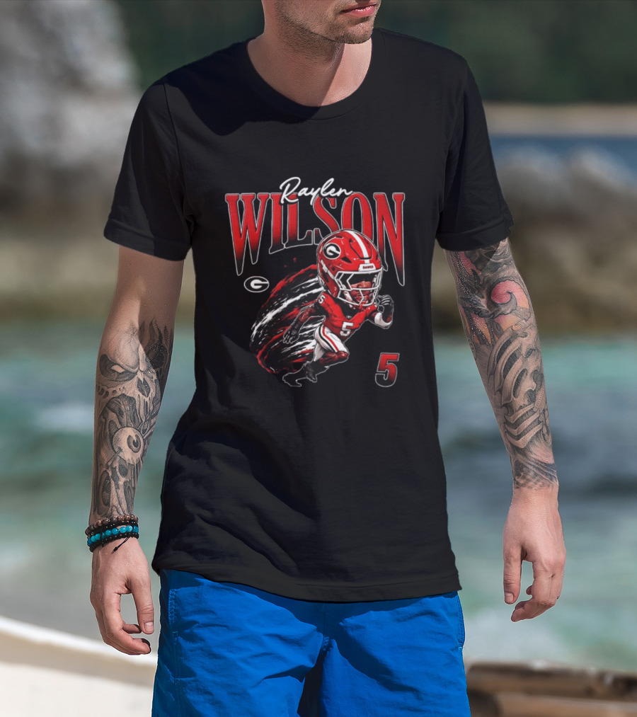 Raylen Wilson Georgia Bulldogs NCAA Football Caricature Fan Gear T-Shirt