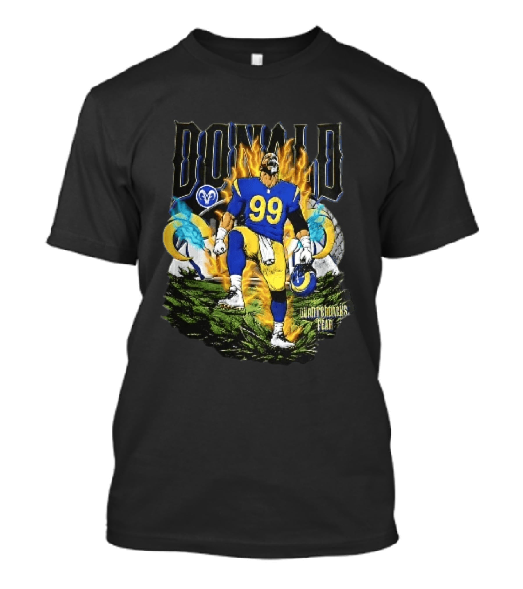 Los Angeles Rams Donald Fiery Aura Number 99 Quarterbacks Fear T-Shirt