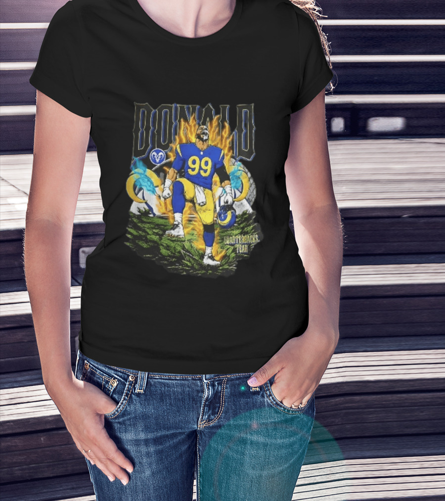Los Angeles Rams Donald Fiery Aura Number 99 Quarterbacks Fear T-Shirt