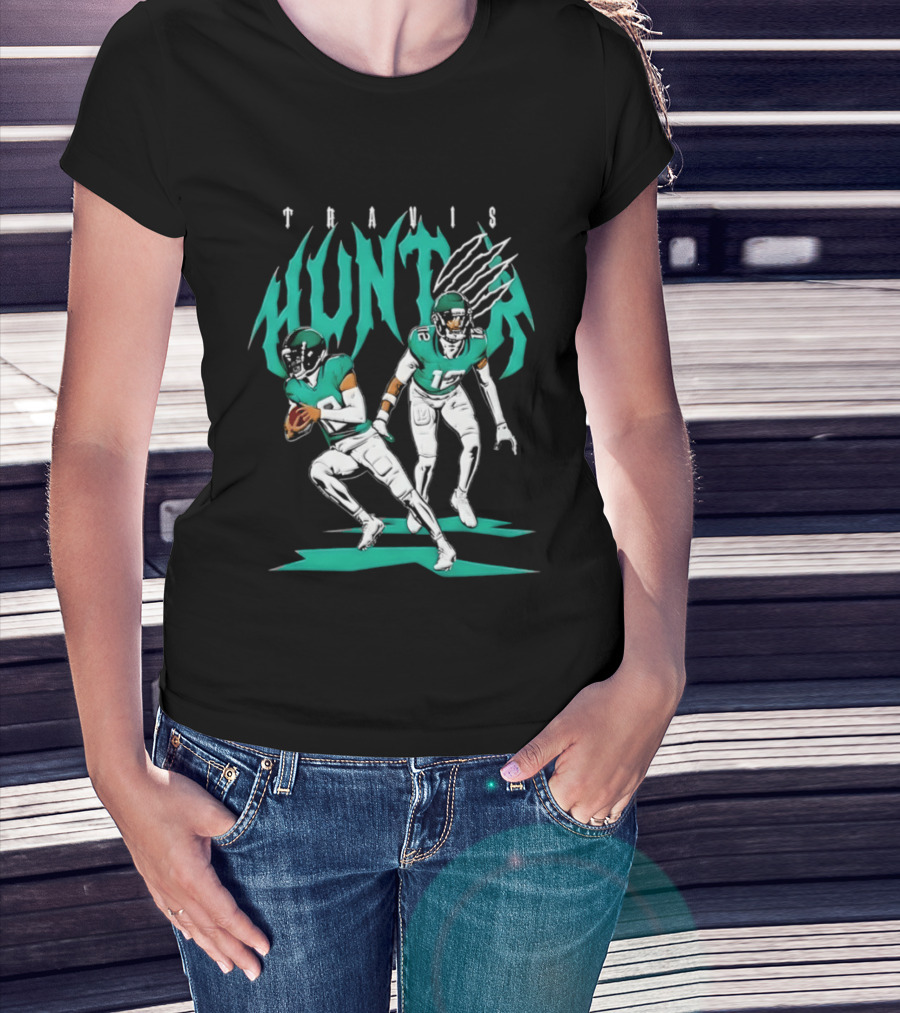 Travis Hunter Jacksonville Jaguars Hunter Two Way Football Player Duo T-Shirt