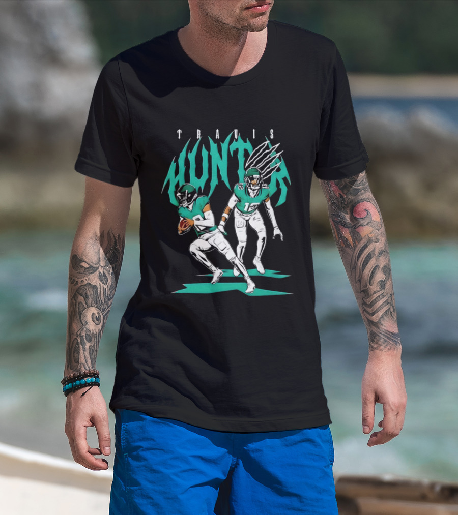 Travis Hunter Jacksonville Jaguars Hunter Two Way Football Player Duo T-Shirt