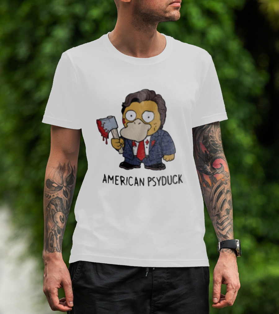 American Psyduck Pokemon Meets Patrick Bateman American Psycho Humor T-Shirt