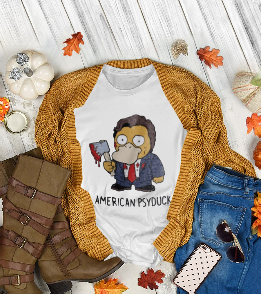 American Psyduck Pokemon Meets Patrick Bateman American Psycho Humor T-Shirt