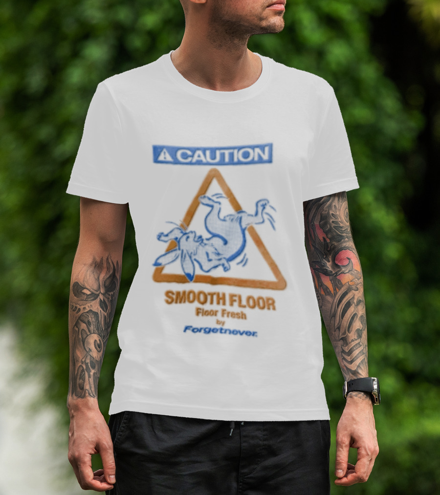 Caution Smooth Floor Forgetnever Rabbit Falling T-Shirt