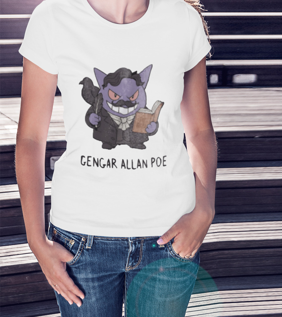 Gengar Allan Poe The Raven Literary Mashup T-Shirt