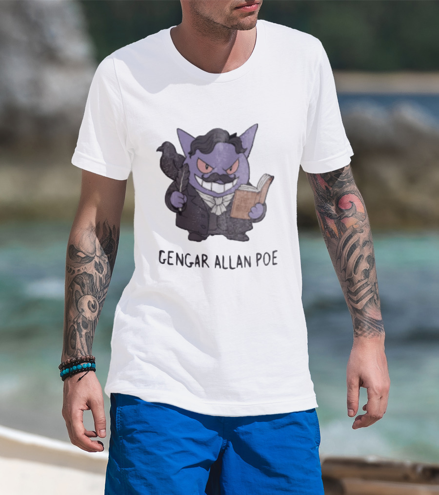 Gengar Allan Poe The Raven Literary Mashup T-Shirt