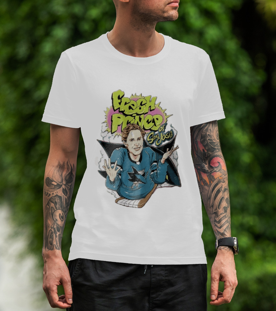 San Jose Sharks NHL Fresh Prince Cartoon Caricature Teal Hockey Jersey T-Shirt