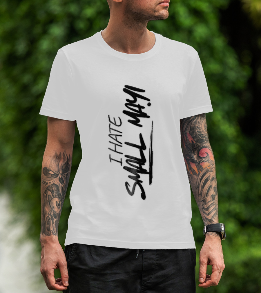 I Hate Small Talk Black Brush Lettering Handwritten Script T-Shirt