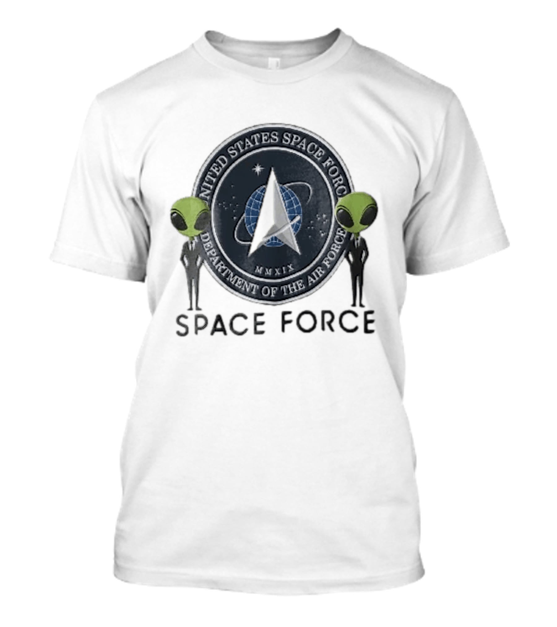 United States Space Force Department Of The Air MMXIX Green Aliens Suits T-Shirt