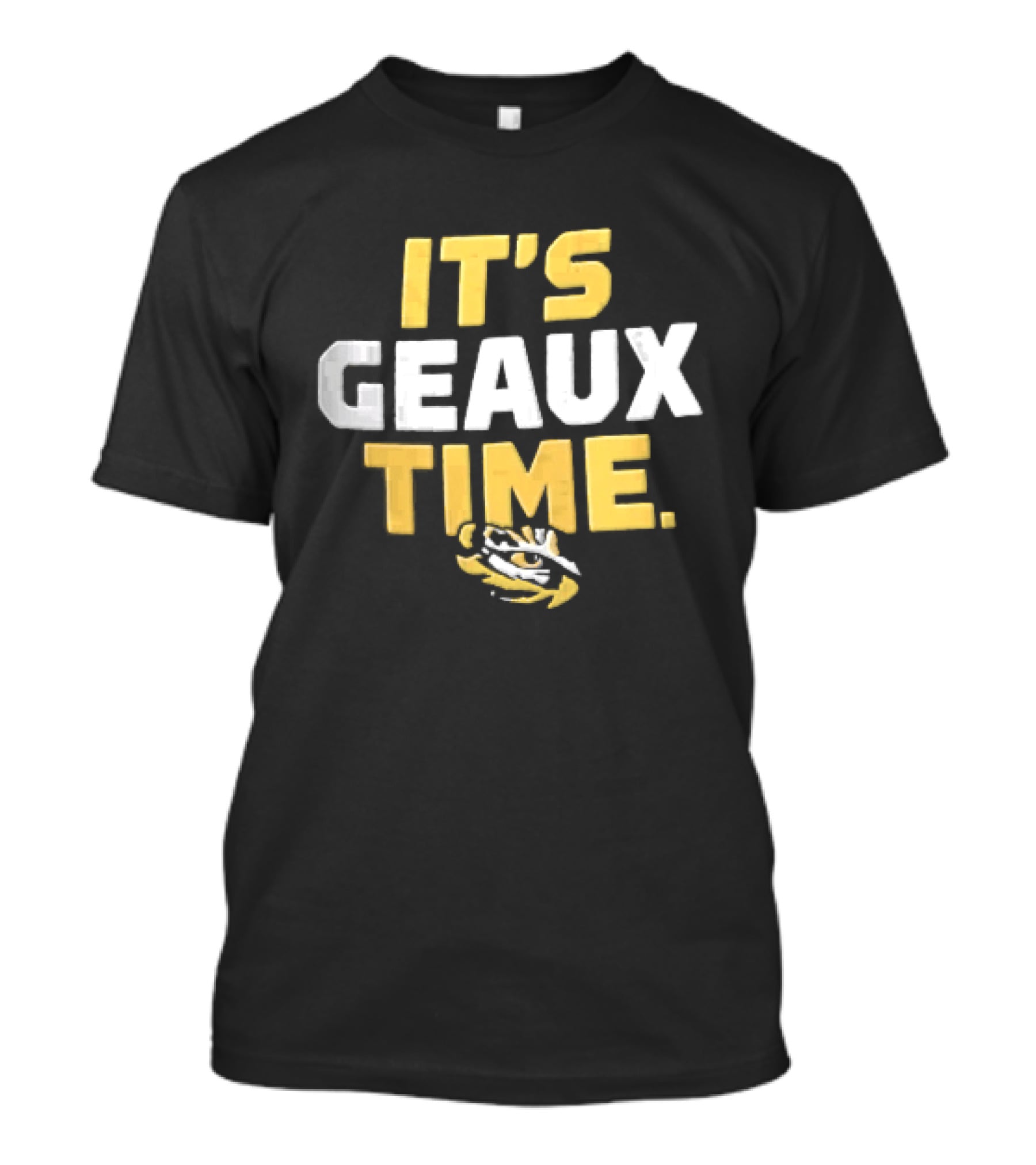 LSU Tigers It's Geaux Time Yellow White Block Eye T-Shirt