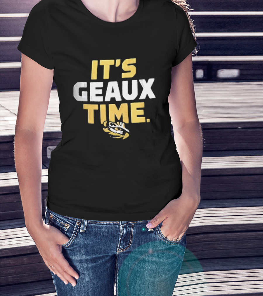 LSU Tigers It's Geaux Time Yellow White Block Eye T-Shirt
