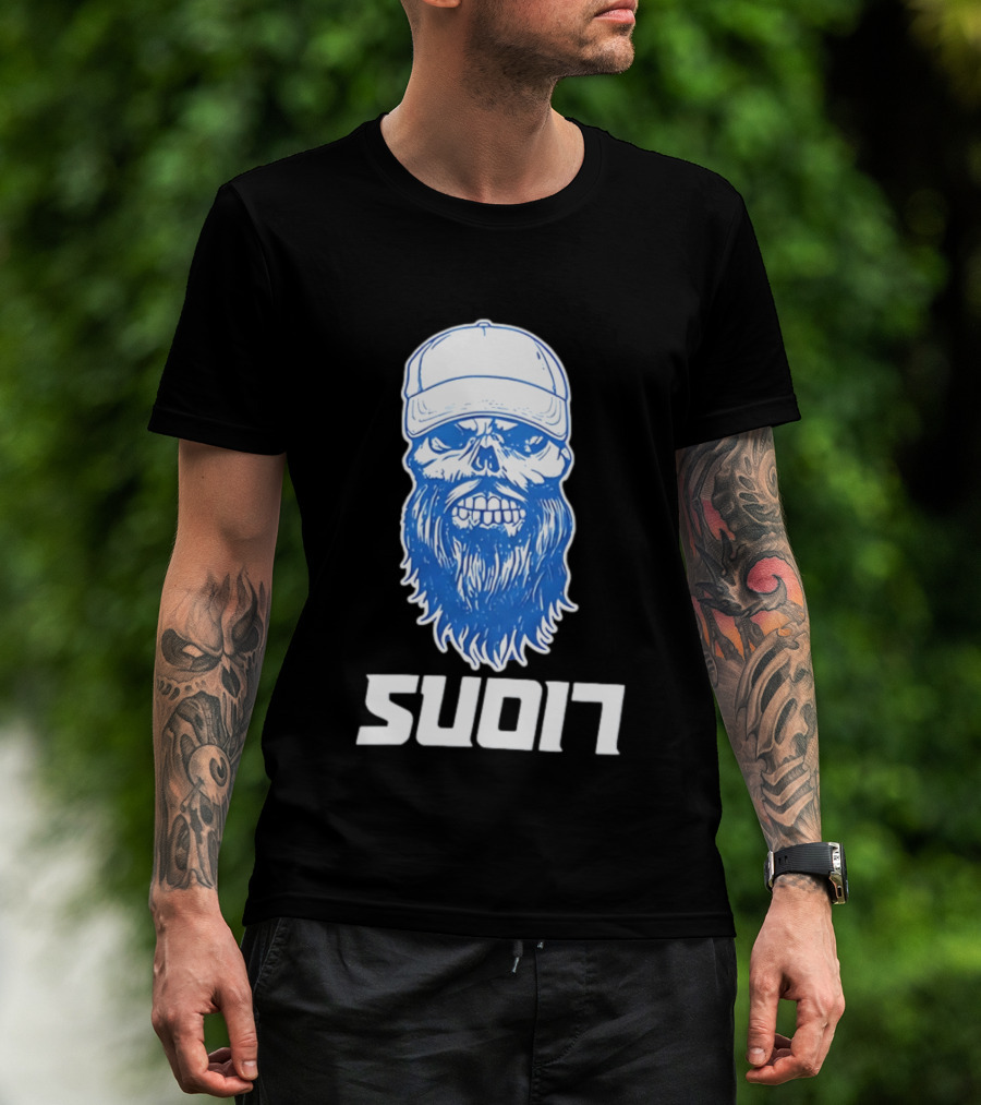 Luke Combs Skull Cap Beard Detroit Lions SUD17 T-Shirt