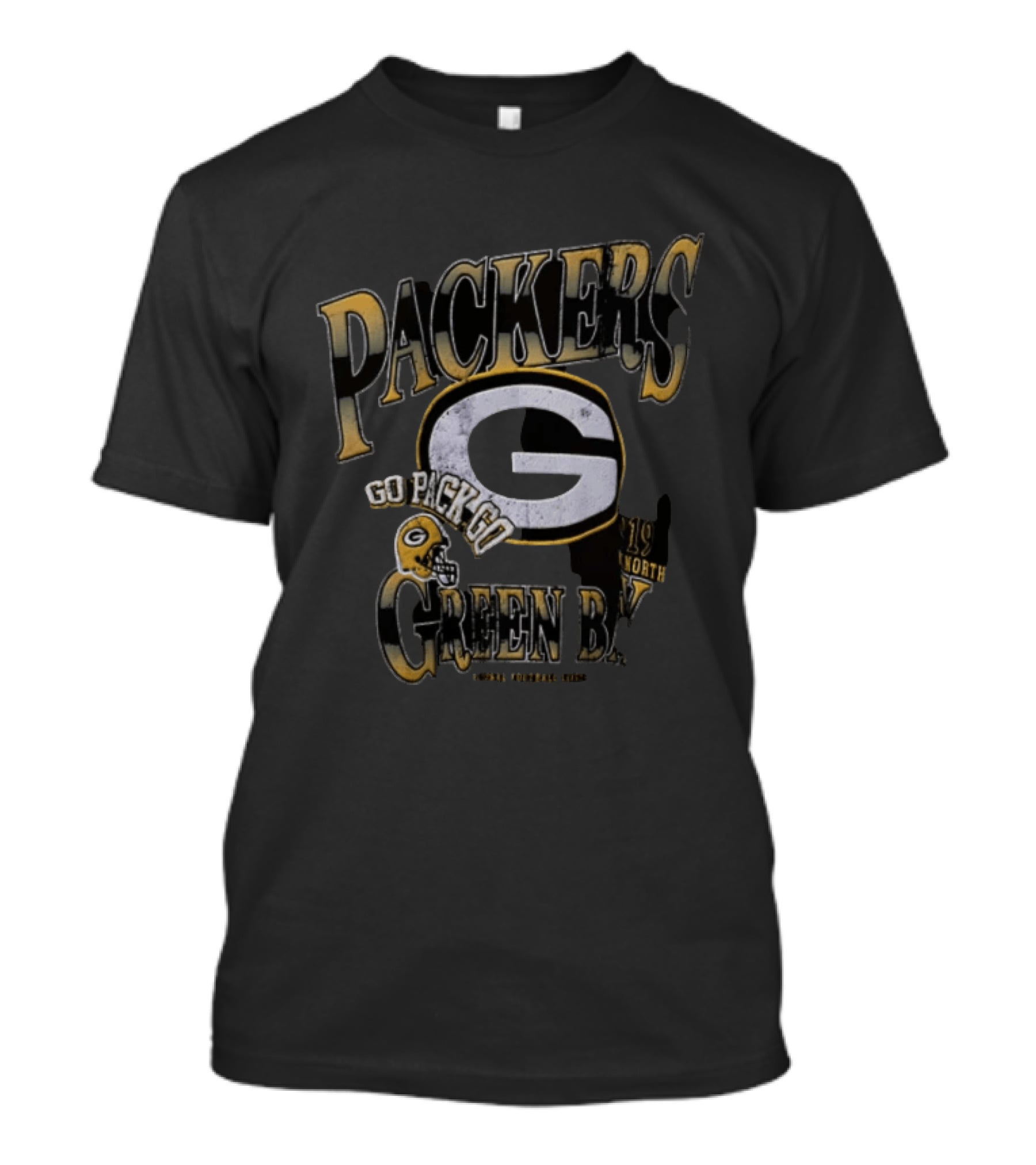 Packers Go Pack Go Green Bay Football G 1919 North Football Helmets T-Shirt