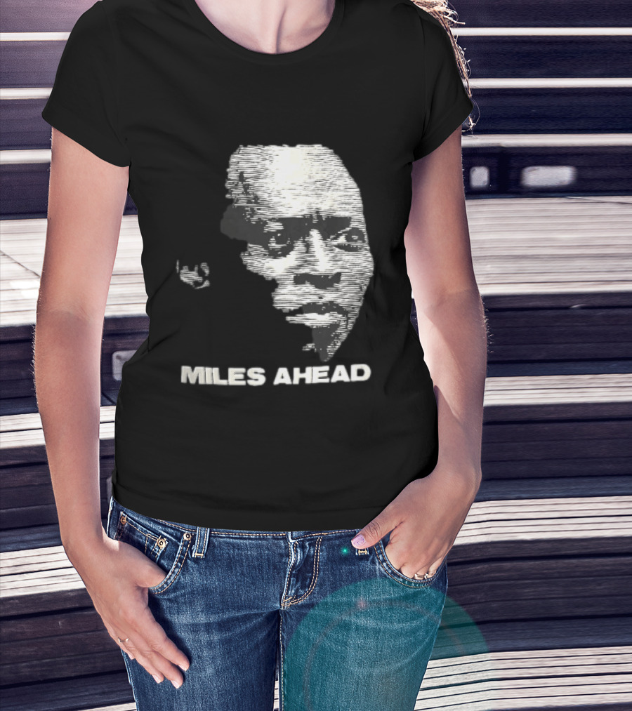 Miles Ahead Face Close Up Horizontal Lines T-Shirt