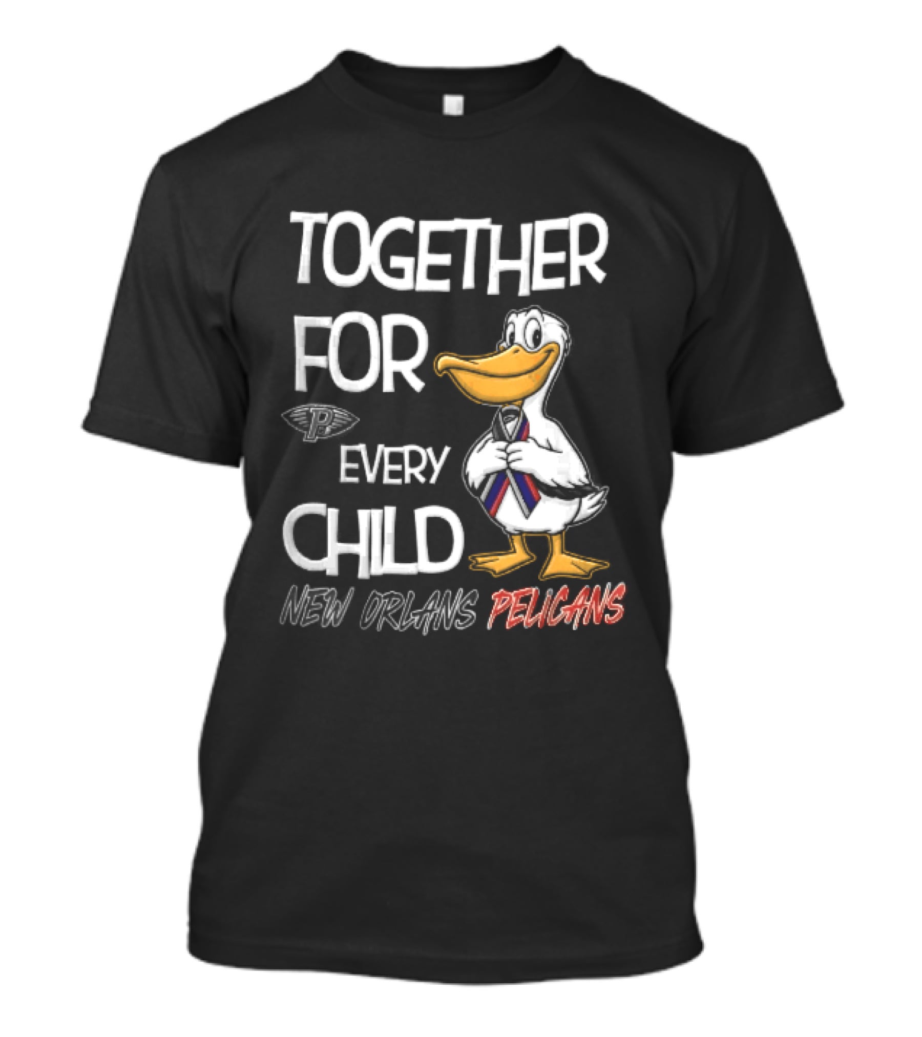 Together For Every Child New Orleans Pelicans Cartoon Awareness Ribbon T-Shirt
