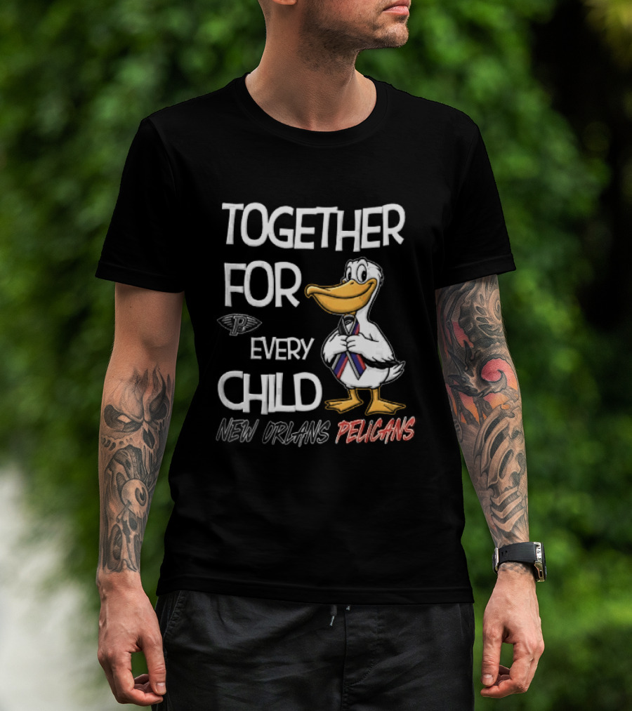 Together For Every Child New Orleans Pelicans Cartoon Awareness Ribbon T-Shirt